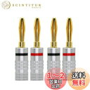【送料無料】CERRXIAN 4mmソルダーレス バナナプラグ コネクタ バナナプラグ スピーカー【リア接続タイプ / 24k金メッキ/金属シェル】 ネジ締め方...