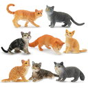 TOYMANY 猫フィギュア 動物フィギュア かわいい猫 8匹入 リアルな動物模型 猫モデル 人気動物 玩具 誕生日プレゼント クリスマス 新年 飾り物 コレク...