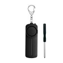 Hion 防犯ブザー【交換用ドライバー付き+単4電池付き】 防犯アラーム 130dB 大音量 LEDライト付き 防水 防犯ベル 小学生 男の子 女の子 子供 女性 シンプル 防犯 ブザー/ 防犯グッズ ランドセルに付ける(黒)