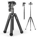 Ulanzi MT-63 三脚 カメラ三脚 トラベル三脚 小型 10段伸縮 145cm 自由ボール雲台 パノラマ撮影 アルミ合金製 耐荷重4KG コンパクト ミニ三脚 収納袋付き カメラ/スマホ/デジタルカメラ/一眼レフなど対応 旅行用 持ち運びに便利