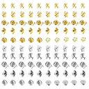 MEDUSHASHA ピンバッジ 留め具 金具 蝶タック バタフライ型 ピンバッジ 留め具 金・銀 各50個 ハンドメイド アクセサリーパーツ 服飾小物のDIY...