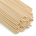 Enkrio 木製スティック 丸 木の棒 長さ30cm 直径6mm 50本セット 木ダボ 円柱 丸棒材 未塗装 木材 バーチ クラフトスティック ホビー用 DI...