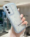 QLTYPRI Galaxy S21 ケース クリア TPU カバー ウェーブ おしゃれ 韓国 可愛い ウェーブ グリッター 透明 薄型 軽量 耐衝撃 滑り止め (SC-51B / SCG09) スマホケース ワイヤレス充電対応 ストラップホール付き ギャラクシーS21 ケース 6.2インチ 対応 - ブルー