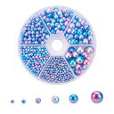 PH PandaHall 約1535個/箱 2.5/3/4/5/6/8mm 穴無しパール 人魚色パール サテン 光沢 ガラスビーズ マーメイドパール グラデーションパール ラウンド 丸玉 手芸材料 DIY用 ジュエリー用 UVレジン 封入 ハンドメイド 材料 手作り 素材