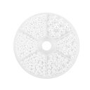 PH PandaHall 約1535個 パールビーズ ガラス パール 穴なし 2.5/3/4/5/6/8mm 小さな サテン 光沢 ガラス パール ミルク ビーズ ラウンド 丸玉 手作り DIY ホワイト ハンドメイド 手芸 クラフト アクセサリーパーツ