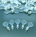 山下商社 卸の店 樹脂パーツ カン付き 接続用プラスチック板 /クリア ストラップ キーホルダー ピアス イヤリング DIY 大量 120個セット