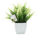TOSSOW 人工観葉植物 造花 フェイクグリーン フェイク観葉植物 四方鉢 インテリア プレゼント 浅緑葉