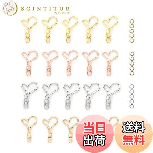 【送料無料】YFFSFDC キーホルダー金具 20個 回転カン付き ワンタッチキーホルダー カワイイ DIY用パーツ 手作り キーリング シルバー ゴールドなど...