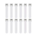 Charmoon 試験管 プラスチック 透明 密閉 蓋付き (40ml, 12)