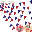 【送料無料】PinkBlume 赤青白 三角旗 布ガーランドバナーパーティー 飾り レッド ブルー ホワイト卒業テーマペナント 装飾 キャンプフラッグ 誕生日の結婚式の屋外の庭の子供部屋 飾り付け 水洗い可能