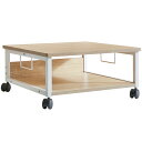 IBUYKE プリンターラック 2段 キャスター付き プリンターラック 50 x 50 x 24cm プリンター台 省スペース プリンターラック ワゴン デスク下収納 木製プリンターラック 総耐荷重88.2lb(40kg) 高荷重 オフィス 家庭用 木の色 JPTLJ008R(3)