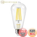 【送料無料】DiCUNO LED電球 E26口金 60W形相当 6W 電球色 エジソン電球 700lm 2700K フィラメント電球 クリアタイプ 全方向 レトロ ST64 調光器非対応 1個入