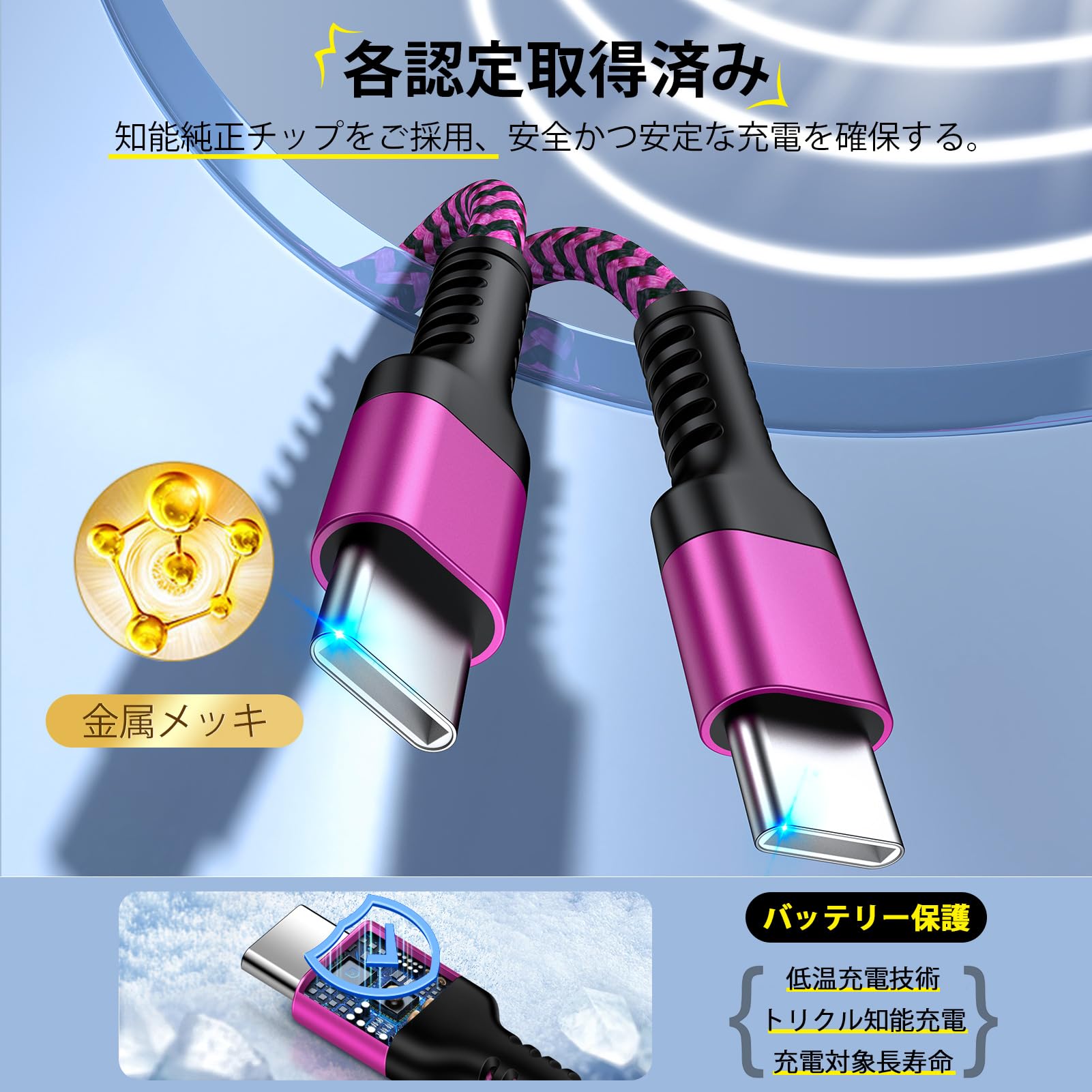 【送料無料】Bioonis usb-c usb-c ケーブル 純正0.9M PD30W/3A iphone 充電ケーブル タイプC 急速充電 ナイロン編み iPhone 16 Type C充電ケーブル 断線防止データ転送 Galaxy タイプcケーブル急速充電 iPhone16/15/Macbook/iPad/Pixel/Galaxy/Sony/XIAOMI/Android スマホな