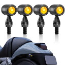 ziyue バイク ウインカー LED 4個セット 高視認性 超高輝度 12V スモークレンズ 小型 バイクウインカー 汎用 防水 極小 方向指示灯 (4個セット/楕円型)