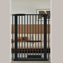 Seogva ペットゲート ベビーゲート 高さ103cm 間隔3 cm ペットゲート ドア付き 猫すり抜け防止 飛び越え防止ゲート 猫ドア付きゲート 過密フレーム付き(ブラック 62-71cm)