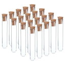 PATIKIL 5ml プラスチック試験管 コルク栓付き 75 x 12 mm チューブ 20個入り 科学パーティーの装飾 キャンディビーズの保管 バスソルト 研究室用 透明