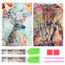 サムコス ダイヤモンドアート キット ダイヤモンドの絵画 2個セット きれい 全面貼り付け ダイヤモンドアート 5D 初心者 大人の子供 DIY 手芸キット 家...