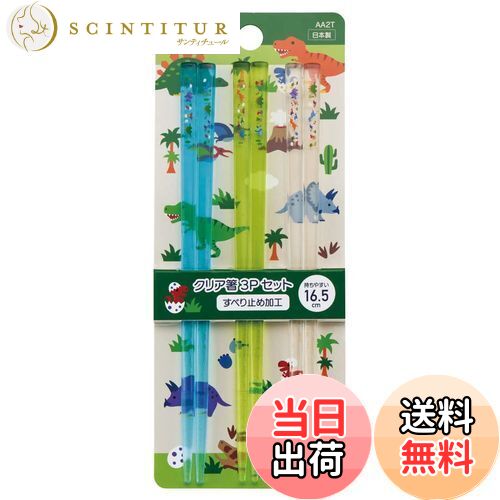 【送料無料】スケーター (skater) アクリル製 クリア 箸 16.5cm 3膳組 ディノサウルス 日本製 AA2T-A