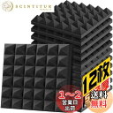 YOPIN 吸音材 30*30*5cm 極厚 ウレタンフォーム 吸音対策 室内装飾 楽器 消音 騒音 防音 吸音パネル 両面テープ付き (1.08平米(12枚), 黒(ピラミッド形))