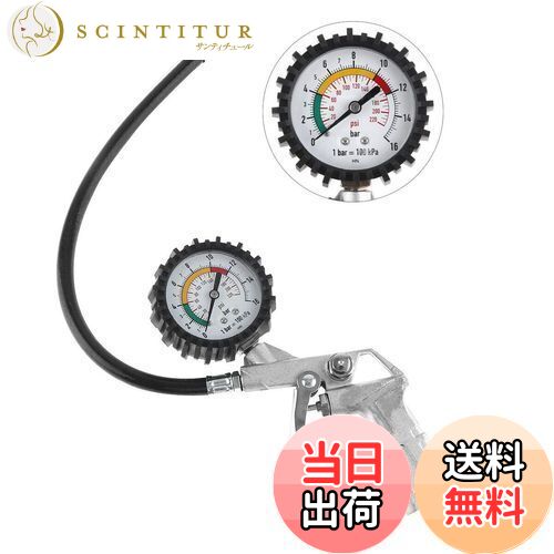 【送料無料】Lanodo エア チェッカー タイヤ ゲージ 空気圧 自動車 バイク用 空気入れ メーター付き エ..