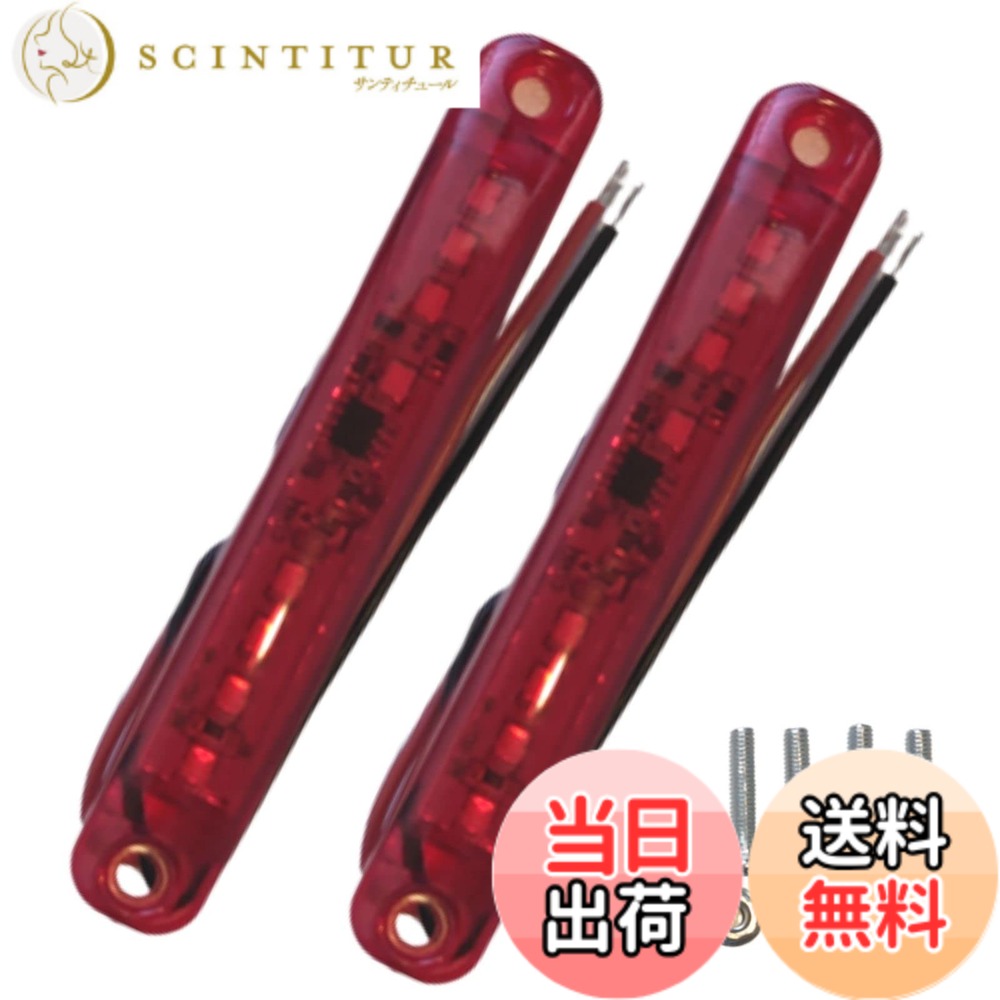 【送料無料】ティーグルブラン 汎用 サイドマーカー ミニ マーカー ランプ LED デイ ライト ストロボ トラック 高輝度 24V 2個 セット 色：レッド