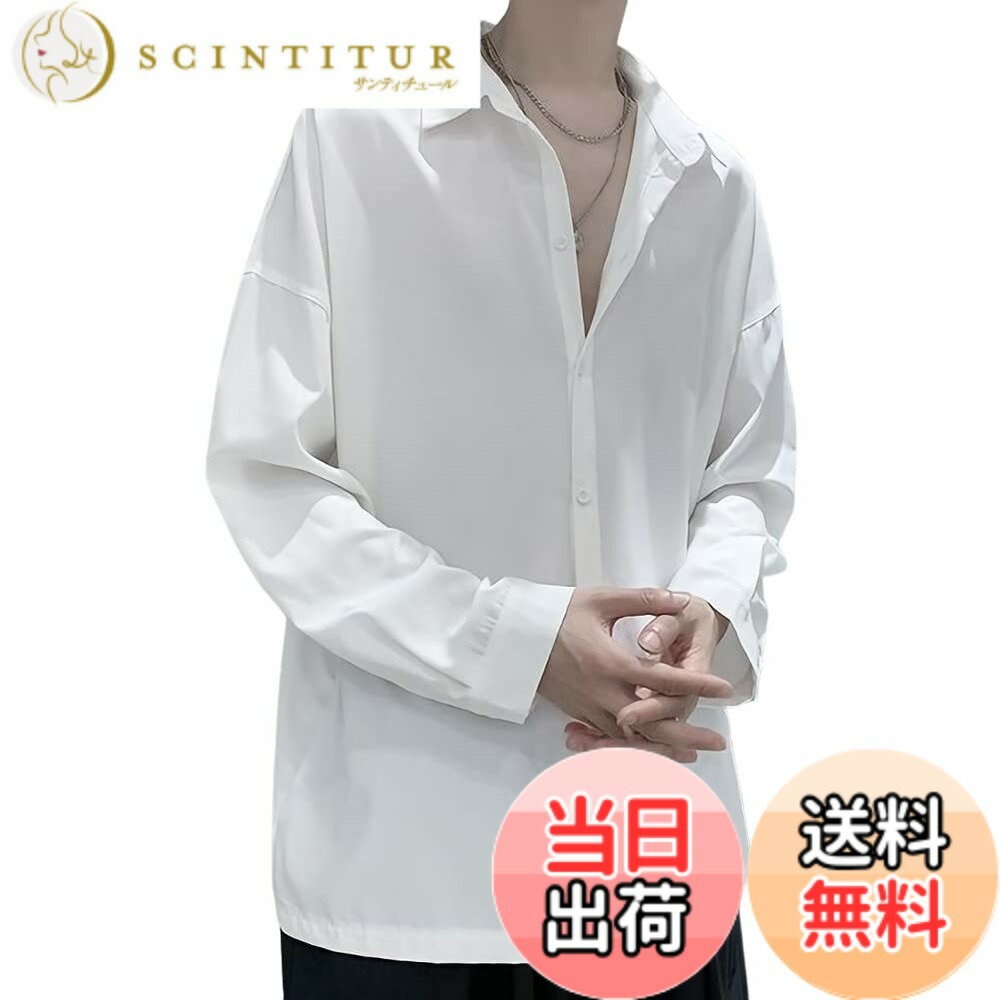 【送料無料】[aspersio] [アスペルシオ] モード系 ベーシック シャツ ながそで ボタンダウン おしゃれ トップス メンズ 色：アンバーホワイト、サイズ：M