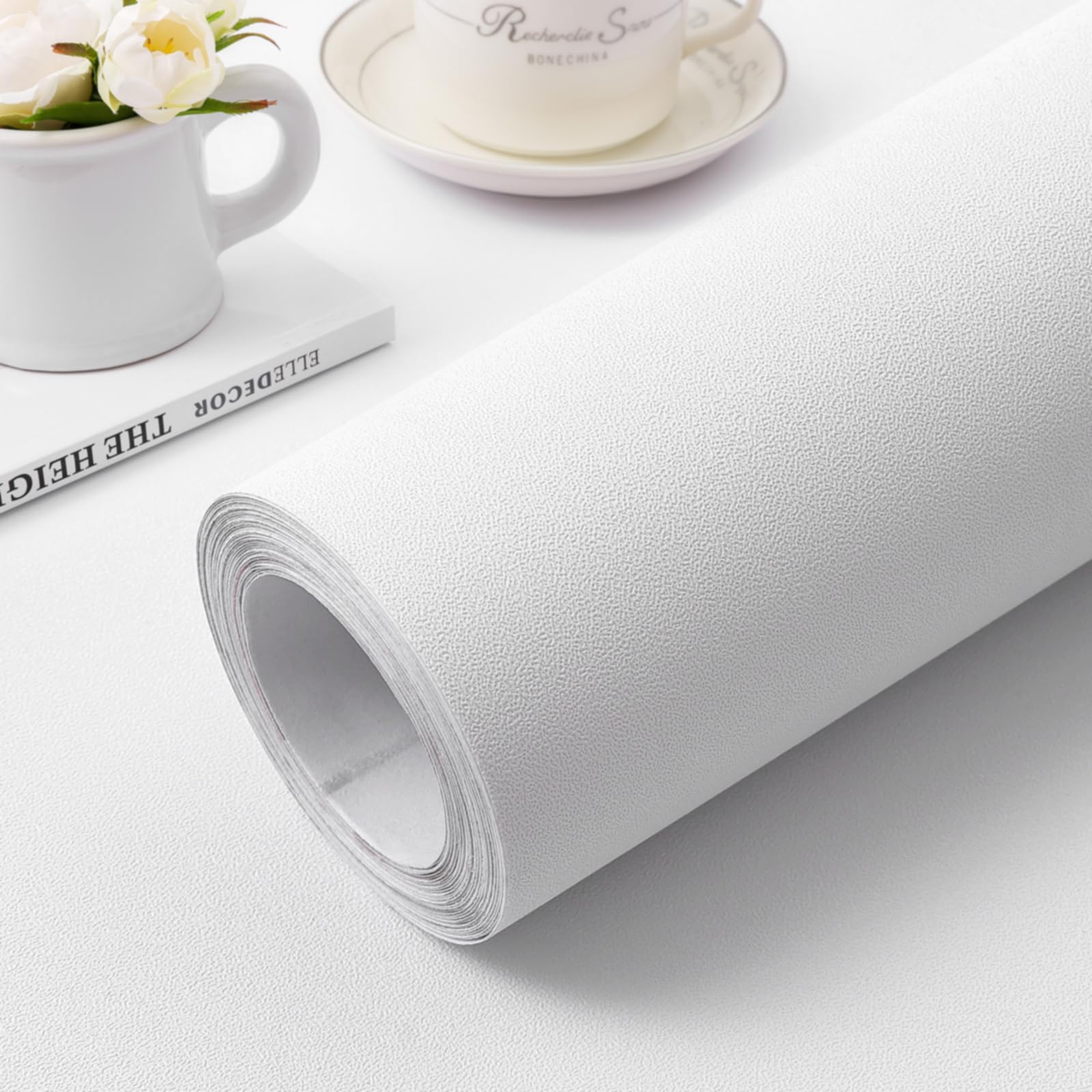 【送料無料】壁紙シール無地リメイクシートはがせる壁紙おしゃれ防水防汚耐熱装飾居間寝室店舗 色：ホ..