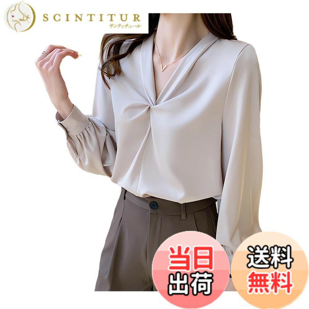 商品情報商品の説明主な仕様 ＼ とろんとした落ち感が美しいVネック・ブラウスはこちら ／ Vネックが衿元をシャープに見せ、ヨコストレッチで動きやすく、シワなりにくい高見え素材です。落ち感のあるとろみ素材を使用しているので、身体のラインを拾いにくく華奢見え効果があるので、大人レディにオススメです。フロントのスペシャルデザインがアクセントになり、エレガントな印象に。シワになりにくい上品な質感なので、自宅で手洗いが可能でお手入れもしやすく、気兼ねなくご着用いただけます。スーツインとしても単品でも着回し力抜群で、通勤コーデからカジュアルダウンまで、幅広くお使いいただけます。 ※詳細はサイズ画像をご参照ください。◎Sサイズ参考：着丈57cm肩幅34cm胸囲90cm 袖丈55cm 推薦身長145-157cm 推薦体重45-50kgbr◎Mサイズ参考：着丈58cm 肩幅35cm 胸囲94cm 袖丈56cm 推薦身長158-162cm 推薦体重50-55kgbr◎Lサイズ参考：着丈59cm肩幅36cm胸囲98cm 袖丈57cm 推薦身長163-167cm 推薦体重55-60kgbr◎XLサイズ参考：着丈60cm肩幅37cm胸囲102cm 袖丈58cm 推薦身長168-172cm 推薦体重60-65kg