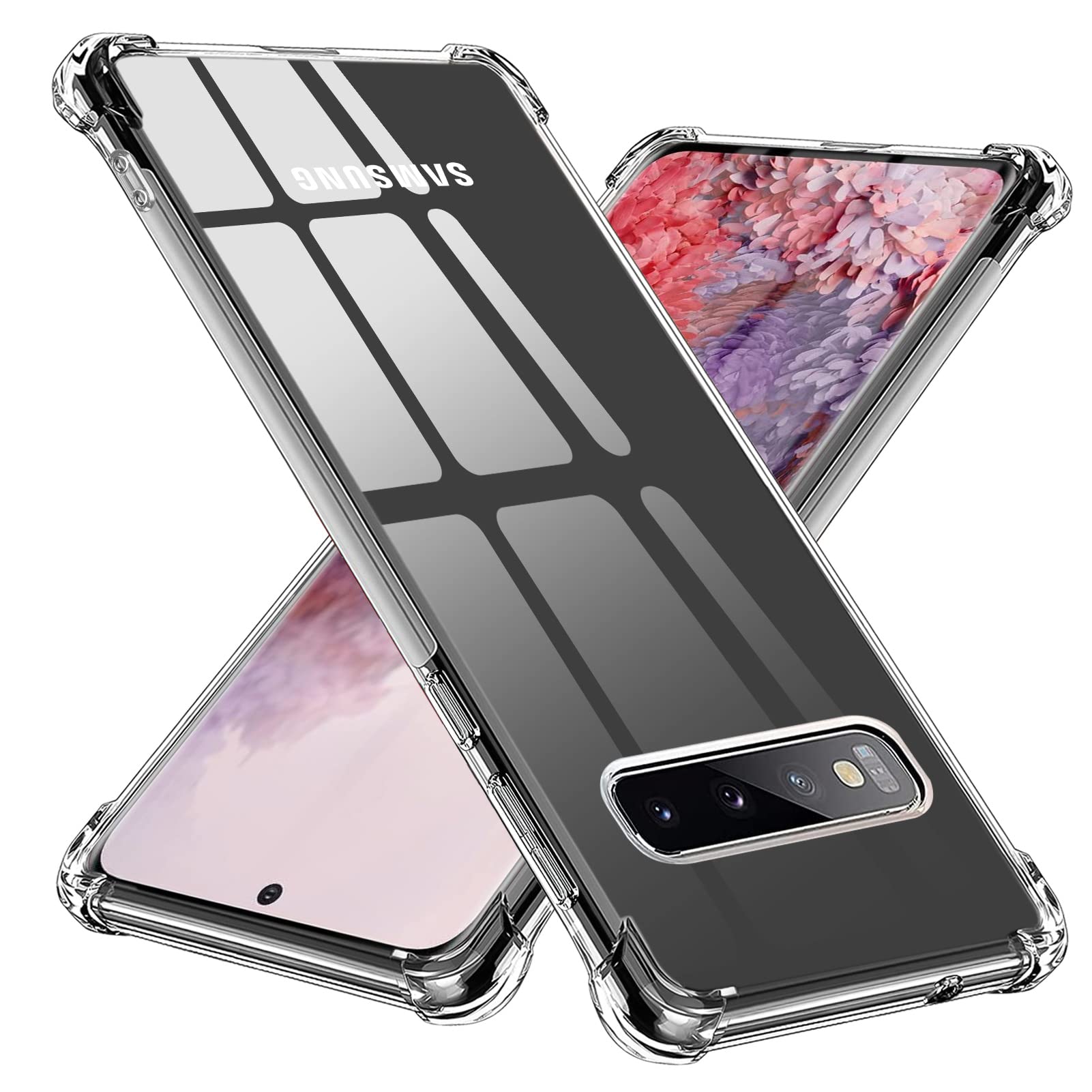 【送料無料】TMUJWS Galaxy S10 ケース シリコン クリア ソフトケース 薄型 軽量 SC-03L ケース/ SCV41 ケース 耐衝撃 透明 全面保護 tpu 四隅空気衝突防止 レンズ保護 擦り傷防止 サムスン ギャラクシー s10 ケース 人気 携帯カバー 透 色：クリア、サイズ：Galaxy S10