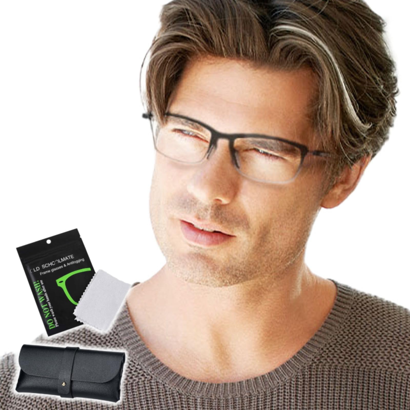 【送料無料】[bh life] 老眼鏡 遠近両用 メガネ 眼鏡 シニアグラス おしゃれ 老眼 メンズ 男性 ブルーライトカット ピントグラス リーディンググラス 遠近 軽量 フレーム UVカット 度入り 色：ブラック