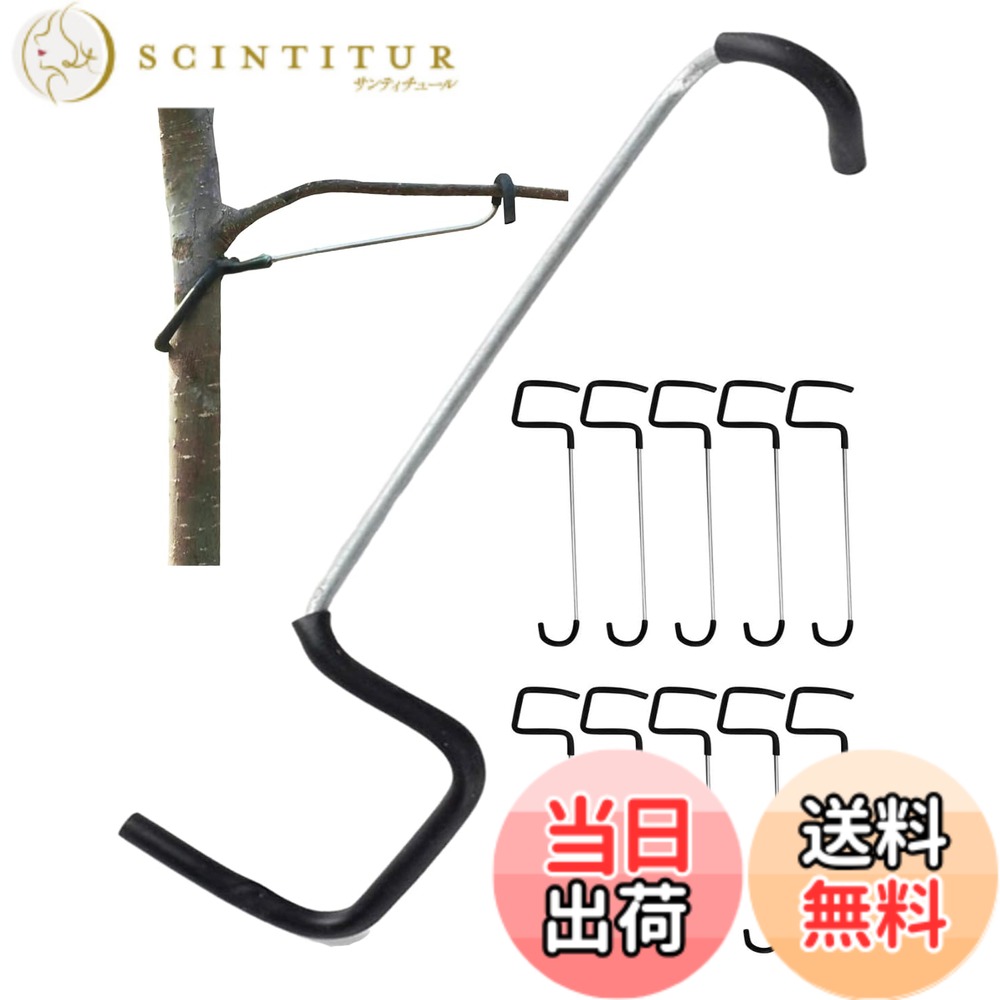 【送料無料】S.fields.inc 枝曲げクリップ 10個セット 金具 枝ベンダー 支柱 樹木 スペーサー 剪定 園芸 果樹園 色：シルバー、サイズ：18cm