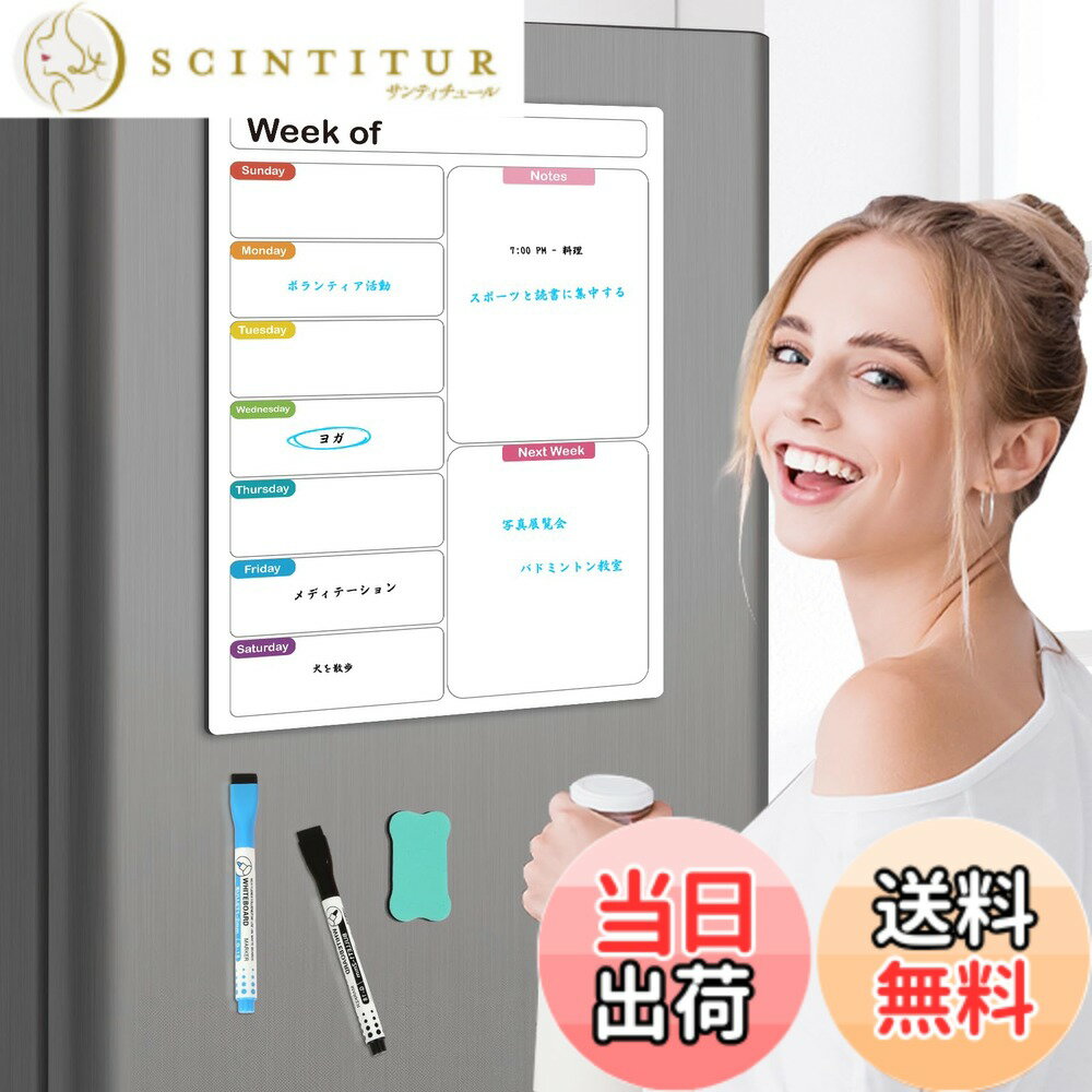 【送料無料】Walspax ホワイトボード 厚手マグネットシート 色：ホワイト、サイズ：30x40cm 週間縦型