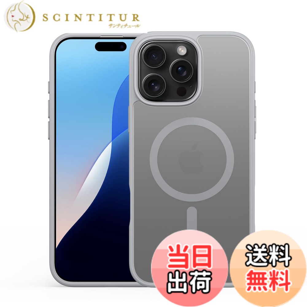 【送料無料】JCGOOD Yind iPhoneケース 多機種対応 MagSafe対応 いphone ケース マグセーフ ワイヤレス充電対応 カード収納 アイフォン ケース スタンド機能 財布型 背面カード入れ 革 レザー スマホケース 耐衝撃保護 携帯ケー 色：グレー、サイズ：iPhone16 Pro Max用