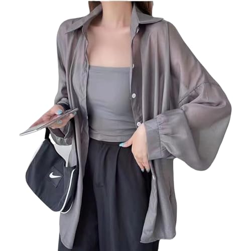 【送料無料】[KOEKOI] シアーシャツ カーディガン 夏 レディース 大きい 薄手 UVカット長袖 透け感 ブ..