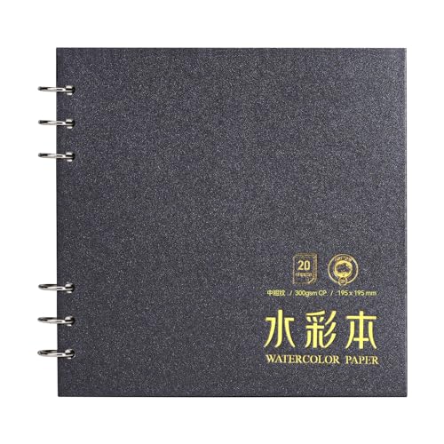 【送料無料】Lightwish 正方形 水彩日記帳 綿100% 300g 24枚