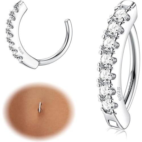 【送料無料】[LOYALLOOK] 14g へそ リング 女性用 925 スターリングシルバー 低刺激性 クリッカー へそ..