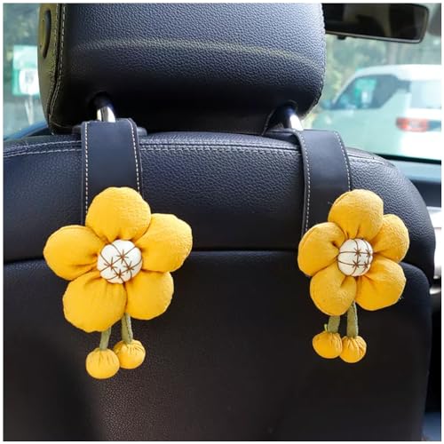 【送料無料】YUYAKESHI 車用シートフック ヘッドレストフック 花 レザー 可愛い装飾 フック 収納 吊り..