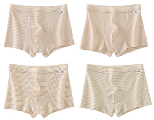 【送料無料】[Youngfull] 4枚セット 男の子 ボクサー パンツ オーガニックコットン 敏感肌優しく 抗菌 防臭 通気 柔らかい キッズ インナー ボーイズ ブリーフ パンツ ジュニア ショーツ 肌着 短パン 幼稚園 子供服