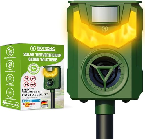 【送料無料】ISOTRONIC 猫よけ ねずみ イノシシ 鳥 カラスなどの動物 対策 超音波 動物撃退器 モード変..