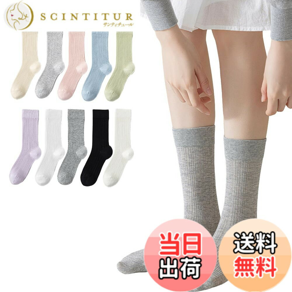 【送料無料】[Ekieta] 靴下 レディース 綿 カラフルソックス 薄手 レース メッシュ コットン 抗菌性・ゆるめゴム・無骨縫い カーフソックス 通気性 蒸れない 婦人用 くつした カジュアル 春夏 色：縦縞-ダークグレー、サイズ：Free Size