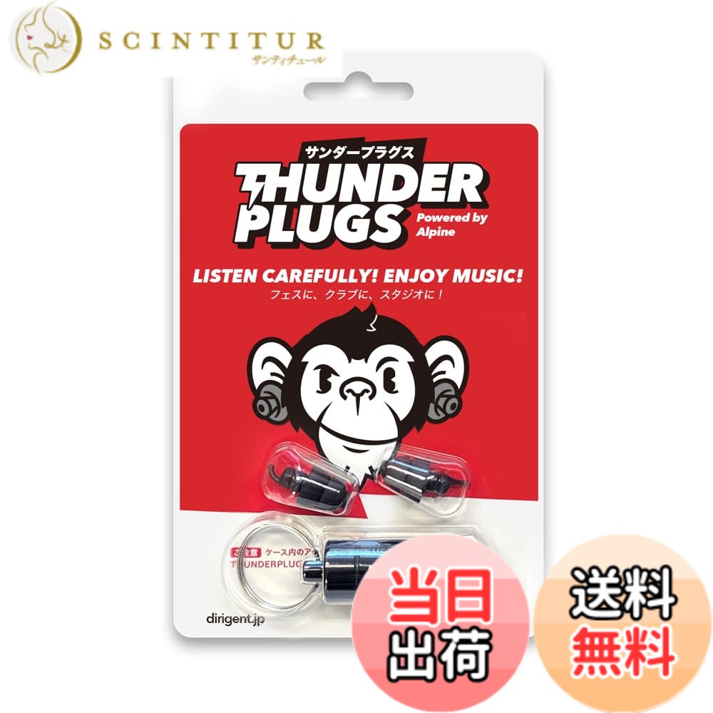 【送料無料】ライブ用 音楽用 イヤープロテクター Thunderplugs Powered by Alpine 耳栓 色：ブラック、サイズ：one_size