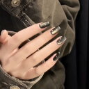 【送料無料】ネイルチップ つけ爪 24枚入 ネイルチップ ロング 黒 韓国 地雷系 量産型 付け爪 チップ 人気 おしゃれ 3D 偽の爪 リボン キラキラ 光沢 ジェルネイル 結婚式ネイルチップ 簡単に貼る 耐久 便利 ネイルシール オフィス 個性的 かっ 色:Y036、サイズ:24枚入