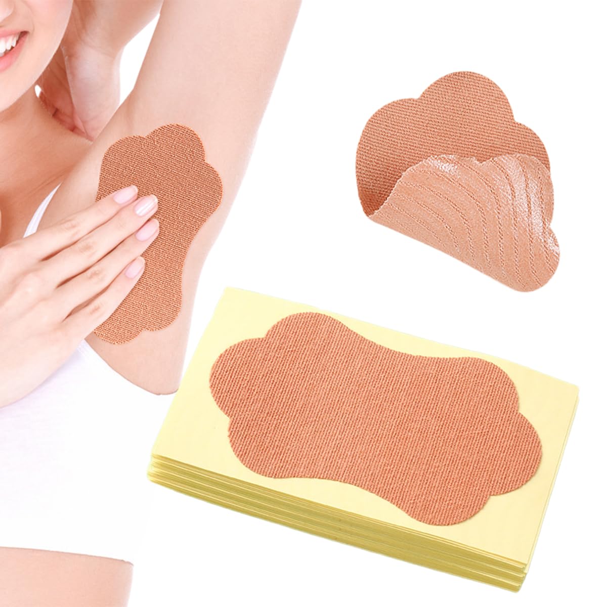 【送料無料】UrbanPulse 汗取りパッド 脇汗パッド あせジミ防止 脇汗吸収 ワキ汗 抗菌 防臭 消臭 超薄型 無香料 速乾 暑さ対策 直貼りタイプ 足の裏や脇の下 男女兼用 30枚入り 色：肌色