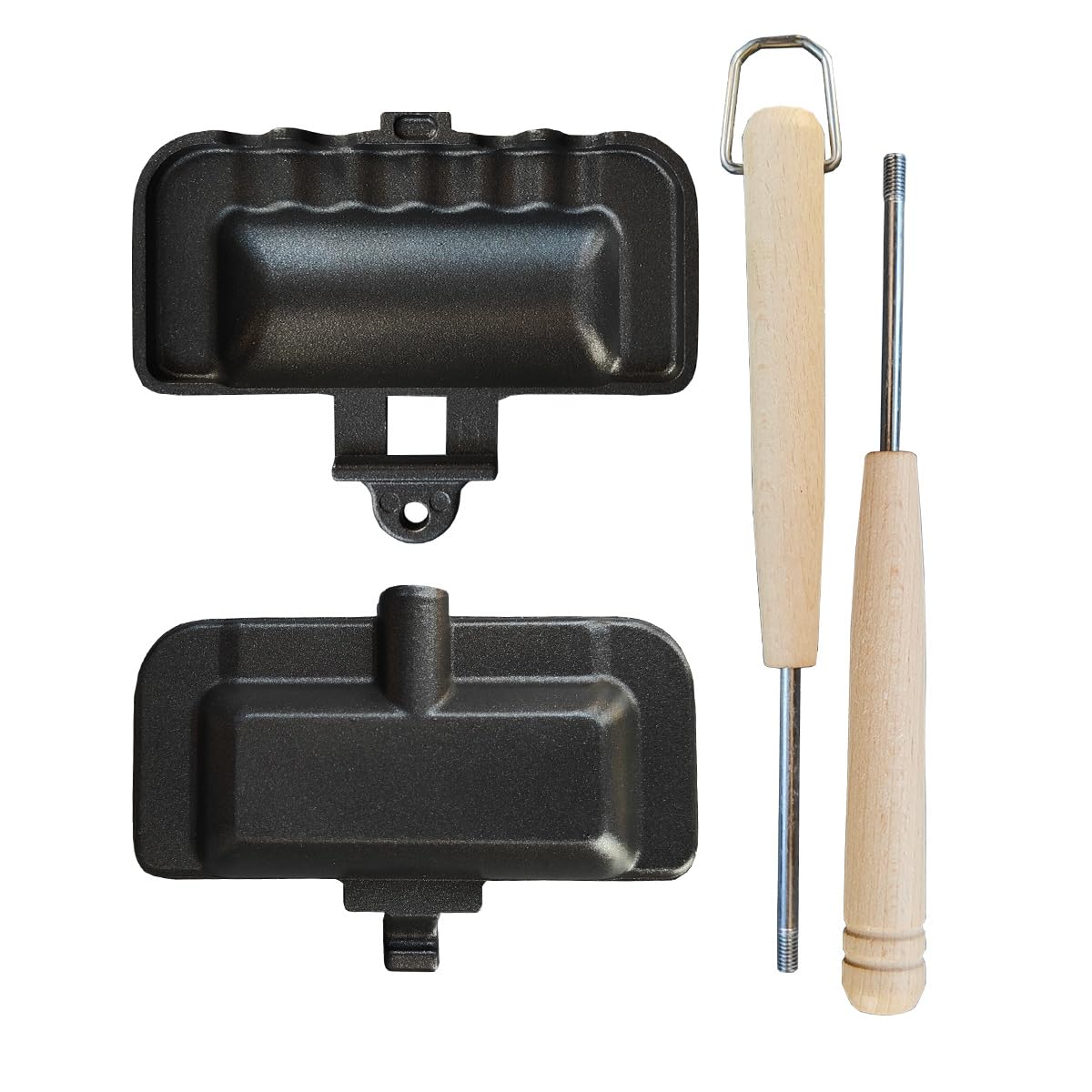 【送料無料】hiino kano ホットサンドメーカー 直火 耳圧着式 1枚用 取っ手が取れる 上下分離型 1枚食..