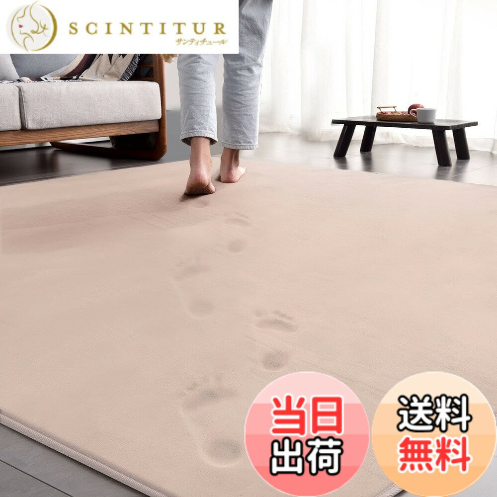 【送料無料】ラグ カーペット 低反発 ラグマット 3畳 厚手15mm 190x240cm 滑り止め付 洗える 防音 床暖房 ホットカーペット対応 防ダニ 抗菌 フランネル ウレタン 厚い じゅうたん 無地・ベージュ AICOMRI