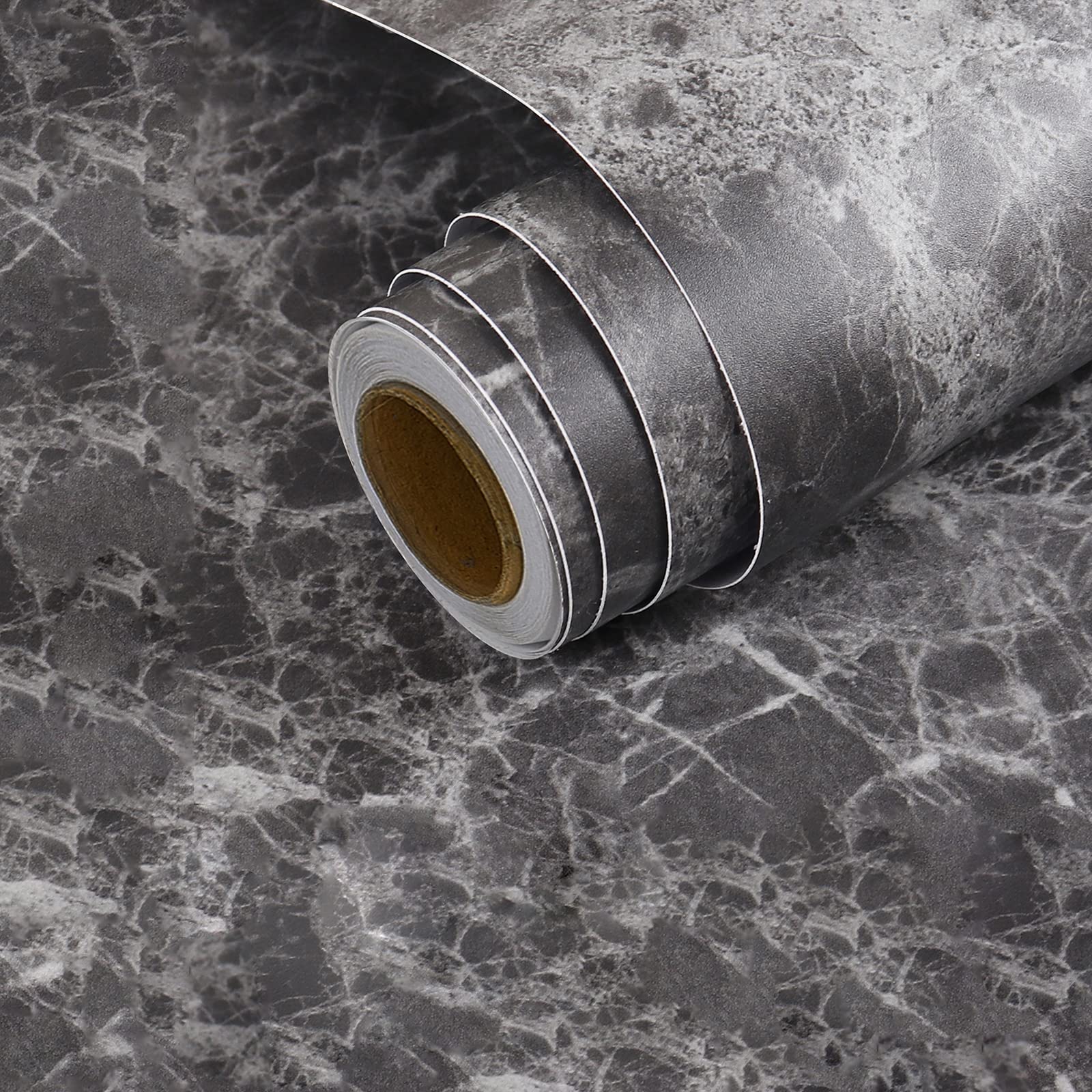 【送料無料】VEELIKE 大理石シート 壁紙シール 厚手 リメイクシート 黒 大理石調 カッティングシート はがせる インテリアシート 石目調 40cmx900cm 簡単貼付 のり付き おしゃれ クロス 防水 防湿 防カビ 防汚れ キッチン 台所 洗面所 浴室 テーブル リフォームシート 貼