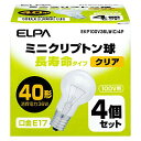 【送料無料】エルパ (ELPA) 長寿命ミニクリ36W4P 電球 豆電球 100V 口金E17 4個入 クリア EKP100V36LW(C)4P