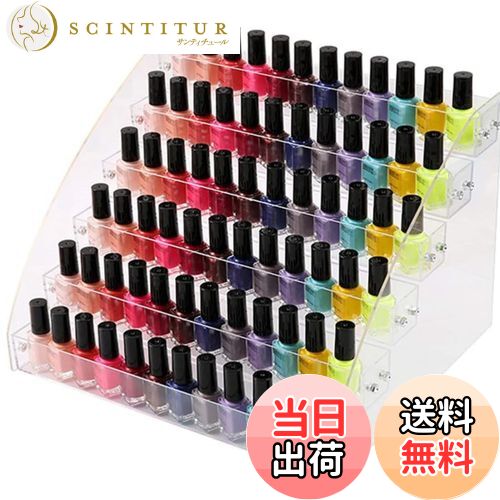 【送料無料】Floratek マニキュア 6段クリアアクリルスタンド 6層 透明 収納ケース ホルダー 大容量 強..