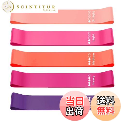 【送料無料】YINKEトレーニングチューブ ストレッチバンド 筋トレゴム ゴムバンド 強度の異なる5本のゴ..