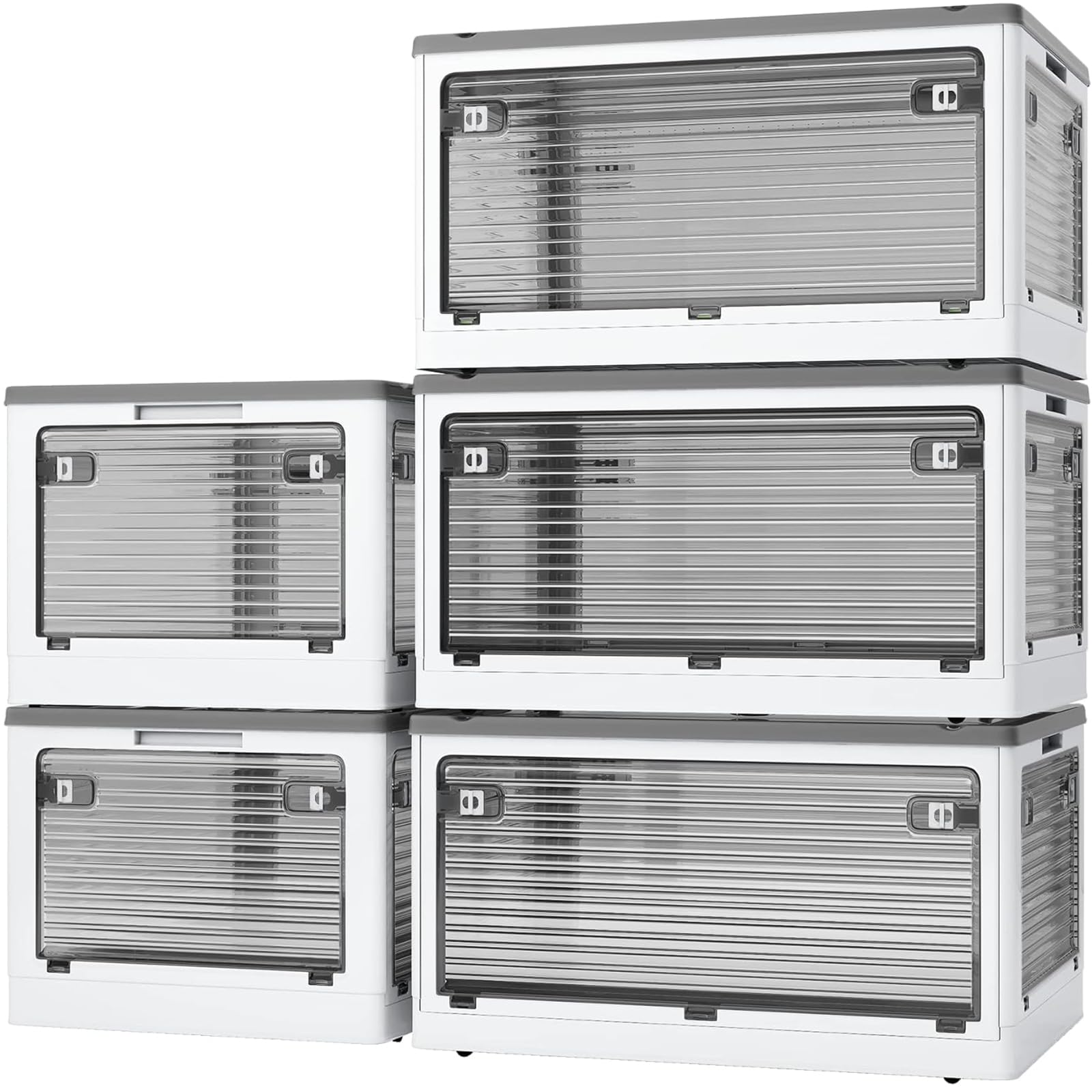 【送料無料】X XUNTAO【収納ボックス 折りたたみ】蓋付き 積み重ね 全方向から取り出せる 収納ケース 衣類 布団 小物 収納 折り畳み コンテナ ボックス 大型 プラスチック キャスター付き おしゃれ 防塵 防カビ 防湿 無臭 半透明 厚み 強い耐荷重 大容量 家庭用 車用 複